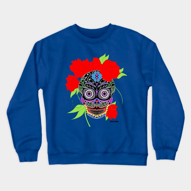 the dark catrina in mexican calavera ecopop Crewneck Sweatshirt by jorge_lebeau